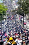 Acompañados por el presidente de Guatemala, el general retirado Otto Pérez Molina, más de 40,000 motociclistas peregrinaron para venerar al Cristo Negro.