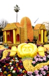 Cada año la fiesta tiene una temática diferente en la que artistas locales exponen sus esculturas y figuras gigantes a base de limones y naranjas.