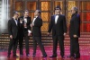 Los productores Gonzalo Salazar-Simpson y Álvaro Augustín tras recibir el Goya a la mejor película por 'No habrá paz para los malvados'.