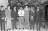 ROSENDO  Ramírez Martínez, Heriberto Martín Hernández Vélez, Antonio Hernández (f), José Luis Contreras Fernández y otros compañeros de la Escuela Técnica Industrial de Torreón ETIT el día de su graduación en el año de 1970.