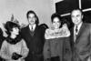 ROSA María Cavazos, Sergio Martínez Valdés, Amparito de Cavazos y Leopoldo Cavazos en una fotografía tomada el 21 de diciembre de 1968 en la ciudad de Chihuahua, Chihuahua.