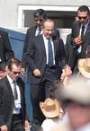 El presidente Felipe Calderón Hinojosa llegó al parque Bicentenario acompañado por su esposa, Margarita Zavala.