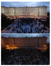 El Palacio Real iluminado de Madrid se unió a la celebración en contra del cambio climático.