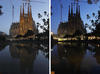 En Barcelona, la Sagrada Familia apagó sus luces durante una hora.