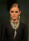 Joyería fina de la diseñadora peruana Ilaria, en la segunda jornada de Semana Perú Moda en Lima.