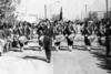 BANDA  de Guerra del I.C.A. 'B. Juárez' el cinco de mayo de 1967: Pepe Marrufo y Antonio García, cornetas; no identificado, Javier Ortega, Rogelio Navarro, Kike Borrego, Carlos Guerrero (f), Juan Francisco Huerta y el sargento Raúl Perales.