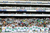Seguidores enmascarados, pero con los colores verde y blanco bien puestos, se dieron cita en el Estadio Corona.