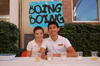 29052012 EN UN EVENTO  de degustación gastronómica Eduardo Lombas y su novia Mónica Campillo.