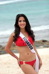 La representante de República Dominicana, Laura Baez, participa en una sesión fotográfica en traje de baño del Certamen Miss América Latina del Mundo que se realiza en la Riviera Maya, Quintana Roo (México).
