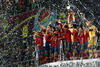 ¿Aficionados españoles animaron a su selección antes del comienzo de la final de la Eurocopa 2012.