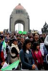 La marcha llegó hasta el  Monumento a la Revolución.
