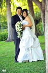 SRITA.  Angélica Nayely García y Sr. Jesús Hernández Cisneros, captados el dí­a de su boda.- Miriam Barker Fotografí­a.