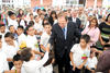Moreira inauguró el nuevo ciclo escolar en la escuela  Juan Francisco Mancinas Casas, de la colonia Joyas de Torreón.