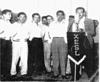 GUSTAVO Camacho Villarelo, Raúl Méndez Orozco, Ernesto Garay Rodríguez, José Francisco Cano Siller, Ángel Mario Zugasti Rodríguez y Armando Dupre en los XV años de Guadalupe Rodríguez Puente, en Durango, Dgo., en el año de 1963.