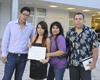 02092012 OCTAVIO  Cruz, Lizzeth Cruz, Blanca Guerra y Rafael Cruz en una entrega de diplomas por desempeño estudiantil.