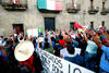 En Guadalajara también marcharon manifestantes en contra de la reforma laboral.