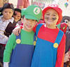 05112012 SAÃ­D  y Emilio participaron como Luigi y Mario Bros en un festejo de disfraces colegial.