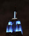 El mítico Empire State Building se tiñó de luz azul  con la victoria de Barack Obama sobre el republicano Mitt Romney en la intensa disputa por la Casa Blanca.