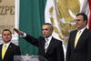 Antes de asumir el cargo, fue entonado el Himno Nacional Mexicano.