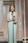 La ganadora del Globo a la mejor actriz de drama fue Jessica Chastain, por Zero Dark Thirty.