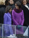 Las hijas del presidente Obama lucieron sonrientes durante la ceremonia.