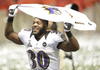Los Ravens de Baltimore, alzando finalmente el codiciado trofeo Vince Lombardi.