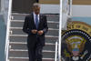 Obama viajó a bordo del avión presidencial “Air Force One”.