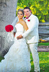 LIC. ANA  Gabriela Contreras Caldera el dí­a de su boda con Joel Eduardo Hernández Villalobos.- Estudio Luciano Laris
