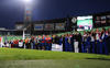 Los atletas durante la inauguración en el Estadio Corona.