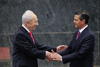 En su discurso, Peña Nieto elogió a Peres por ser "un hombre de paz" y dijo que su visita reafirmaba "los lazos de afecto, de amistad y de hermandad que hay entre Israel y México".