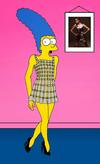Marge Simpson hizo a un lado su característico papel de buena para interpretar la nueva obra del artista.