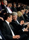 El titular del Ejecutivo Federal mexicano, Enrique Peña Nieto, también estuvo presente en los servicios religiosos por el exlíder sudafricano.
