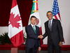 En el Palacio de Gobierno de Toluca, el presidente de México, Enrique Peña Nieto recibió a su homologo de Estados Unidos.