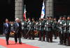 El presidente de Panamá recibió los honores para cada Jefe de Estado que visita la República Mexicana.
