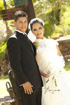 Paloma Esparza Ceniceros e Israel Ontiveros Espino en el dí­a de su boda.