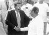 Exgobernador José Ramírez Gamero, Jesús Reyes García y Richard Pujol Garnier, en 1982
