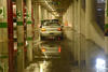 Incluso el estacionamiento subterráneo de la Presidencia Municipal se vio afectado por las lluvias.