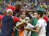 Los griegos se mostraron desconsolados y terminan su participación en el Mundial de Brasil 2014.