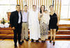 29062014 La festejada en compañía de sus papás, padrinos y el sacerdote que ofició la misa.