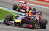 El de Red Bull y el de Ferrari mantuvieron un entretenido duelo que finalmente Vettel fue el 'vencedor'.