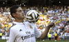 El recién llegado James Rodríguez se sumó al Madrid por 80 millones de euros.