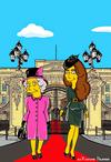 El creativo Palombo , quien no está relacionado con “Los Simpsons”, publicó varias de sus creaciones humorísticas en un post titulado "Bienvenido al Palacio de Buckingham".