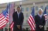 El presidente norteamericano estuvo acompañado por el secretario de Defensa Chuck Hagel.