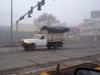 La niebla también cubrió las inmediaciones de la central caminera de Torreón.