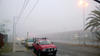La niebla también cubrió las inmediaciones de la central caminera de Torreón.