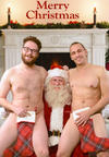 Seth Rogen y James Franco se desvistieron para una polémica postal navideña.