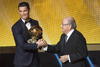 Los dos mejores futbolistas del 2014, Cristiano en la rama varonil y  Nadine Kessler en la femenil.