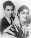Manuel Woo Delgadillo y Amparo Ontiveros de Woo, el día de su boda, el 5 de febrero de 1936.
