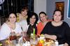 07032015 CUMPLE UN AÑO MÁS DE VIDA.  Alejandra de la Peña celebró su cumpleaños en un restaurante de la ciudad. La acompañaron sus amigas: Cristina Díaz de León, Tere Rodríguez, Gabriela Meléndez y Lorena Hernández.