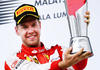 El alemán Sebastian Vettel logró este domingo para Ferrari la victoria en el Gran Premio de Malasia, segunda prueba del Mundial de Fórmula Uno, tras someter en la pista de Sepang a los poderosos Mercedes del británico Lewis Hamilton y el alemán Nico Rosberg, que lo acompañaron en el podio.